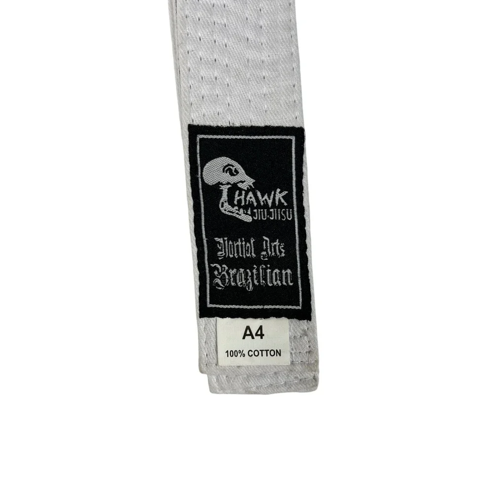 Hawk Jiu‎ Jitsu White Belt Brazilian Martial Arts BJJ A4 100% Cotton